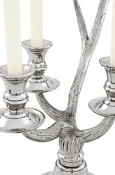 Casa Padrino luxury baroque candlestick antlers Nickel Finish