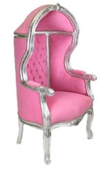 Casa Padrino Fauteuil Trône Baroque pour Enfants Rose / Argent - Fauteuil Ballon, Largeur 55 cm, Profondeur 50 cm, Hauteur 110 cm Casa Padrino Fauteuil Trône Baroque pour Enfants Rose / Argent - Fauteuil Ballon, Largeur 55 cm, Profondeur 50 cm, Hauteur 110 cm