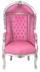 Casa Padrino Fauteuil Trône Baroque pour Enfants Rose / Argent - Fauteuil Ballon, Largeur 55 cm, Profondeur 50 cm, Hauteur 110 cm Casa Padrino Fauteuil Trône Baroque pour Enfants Rose / Argent - Fauteuil Ballon, Largeur 55 cm, Profondeur 50 cm, Hauteur 110 cm