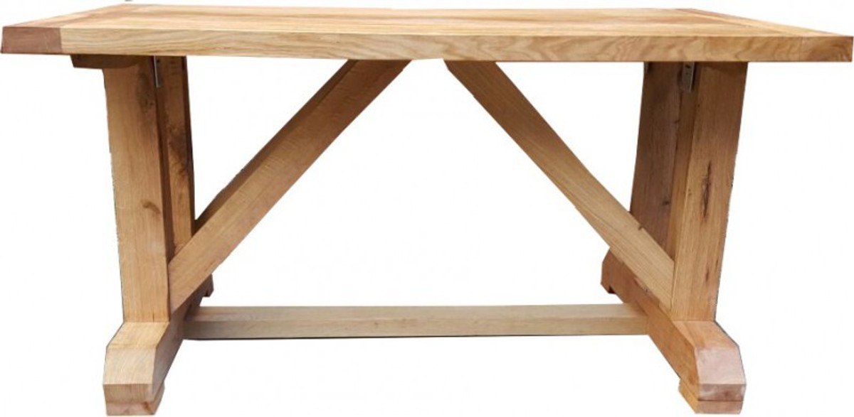 Casa Padrino luxury solid wood dining table oak massive 150 cm - Heavy duty Casa Padrino luxury solid wood dining table oak massive 150 cm - Heavy duty
