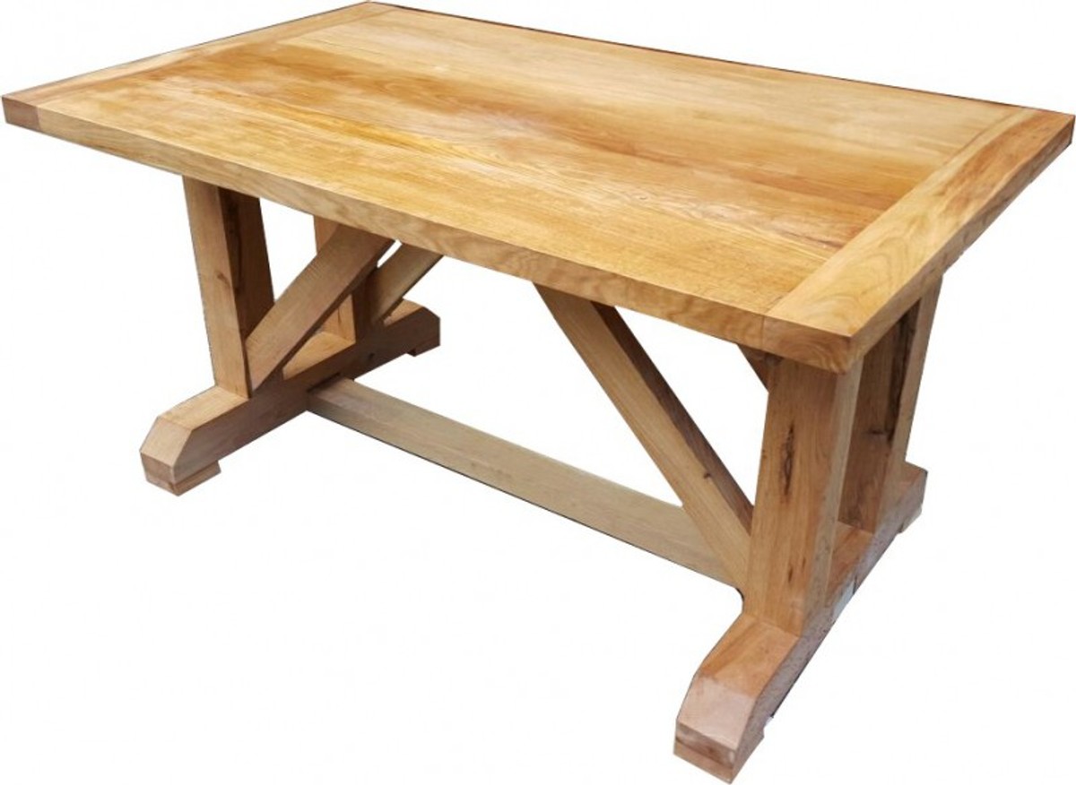 Casa Padrino luxury solid wood dining table oak massive 150 cm - Heavy duty Casa Padrino luxury solid wood dining table oak massive 150 cm - Heavy duty