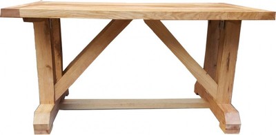 Casa Padrino Luxus Esstisch aus massivem Eichenholz 150 x 90 x 76 cm - Schwere Ausführung