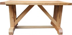 Casa Padrino Table à manger de luxe en chêne massif 150 x 90 x 76 cm - Version lourde Casa Padrino Table à manger de luxe en chêne massif 150 x 90 x 76 cm - Version lourde