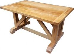 Casa Padrino Table à manger de luxe en chêne massif 150 x 90 x 76 cm - Version lourde Casa Padrino Table à manger de luxe en chêne massif 150 x 90 x 76 cm - Version lourde