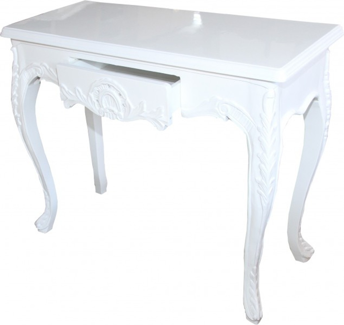 Casa Padrino Barock Konsolentisch Weiss mit Schubladen Damen Schminktisch - Antik Stil - Barock Möbel Casa Padrino Barock Konsolentisch Weiss mit Schubladen Damen Schminktisch - Antik Stil - Barock Möbel