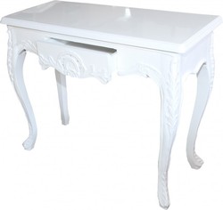 Casa Padrino Consolle Barocca Bianca con Cassetti - Toeletta Stile Antico - 101 x 44 x 84 cm