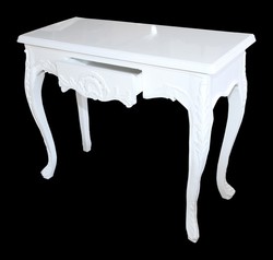 Casa Padrino Consolle Barocca Bianca con Cassetti - Toeletta Stile Antico - 101 x 44 x 84 cm