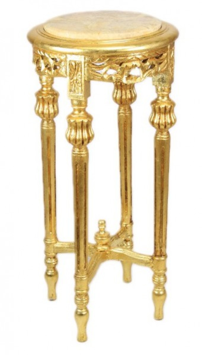 Casa Padrino Barock Beistelltisch Creme Gold Platte Marmorplatte MArmor Marble Baroque Cream Side Table Tisch Blumentisch Telefontisch Möbel Furniture Interior Casa Padrino Barock Beistelltisch Creme Gold Platte Marmorplatte MArmor Marble Baroque Cream Side Table Tisch Blumentisch Telefontisch Möbel Furniture Interior