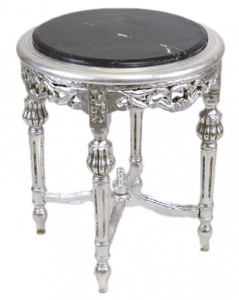 Casa PAdrino Barock Beistelltisch Tisch Telefontisch Side table table sidetable baroque möbel furniture silver black antique style antik antikstil