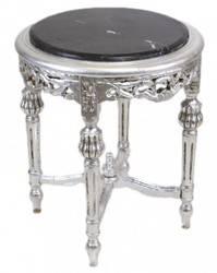 Casa PAdrino Barock Beistelltisch Tisch Telefontisch Side table table sidetable baroque möbel furniture silver black antique style antik antikstil