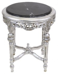 Casa PAdrino Barock Beistelltisch Tisch Telefontisch Side table table sidetable baroque möbel furniture silver black antique style antik antikstil