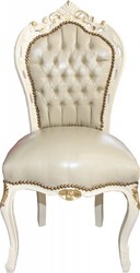 Casa Padrino Barocco Cena Chair Creme sguardo / in pelle oro Mod1 - stile antico Mobili - Limited Edition