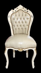 Casa Padrino Barocco Cena Chair Creme sguardo / in pelle oro Mod1 - stile antico Mobili - Limited Edition