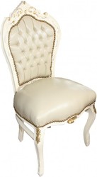 Casa Padrino Barocco Cena Chair Creme sguardo / in pelle oro Mod1 - stile antico Mobili - Limited Edition