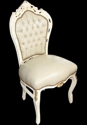 Casa Padrino Barocco Cena Chair Creme sguardo / in pelle oro Mod1 - stile antico Mobili - Limited Edition