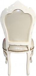 Casa Padrino Barocco Cena Chair Creme sguardo / in pelle oro Mod1 - stile antico Mobili - Limited Edition