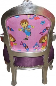 Casa Padrino Barock Kinderstuhl im Antik Stil - Lila / Silber, Höhe 71 cm - Hochwertiges Kindermöbel