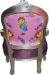 Casa Padrino Baroque Children's Chair in Antique Style - Purple / Silver, Height 71 cm - Luxury Furniture