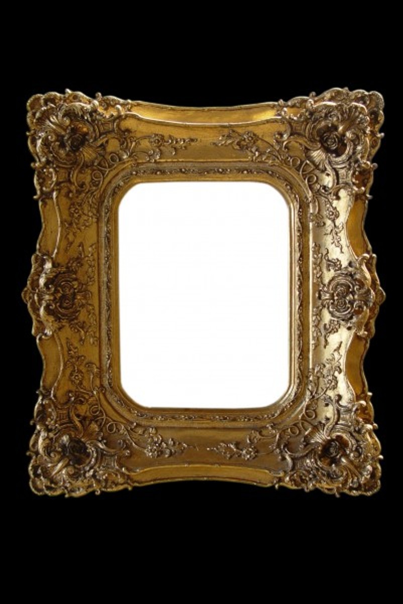 Casa Padrino Barock Wandspiegel Gold mit Doppelrahmen - 71 x 63 cm - Edel & Prunkvoll Casa Padrino Barock Wandspiegel Gold mit Doppelrahmen - 71 x 63 cm - Edel & Prunkvoll