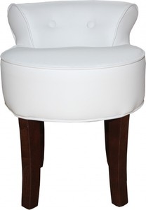 Casa Padrino Designer Hocker Boston Weiß / Braun - Barock Schminktisch Stuhl Casa Padrino Designer Hocker Boston Weiß / Braun - Barock Schminktisch Stuhl
