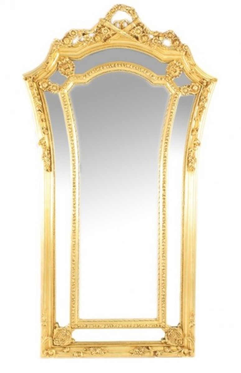 Giant Casa Padrino luxury Baroque wall mirror Venice Gold 210 x 115 cm - solid and heavy - Golden Mirror Giant Casa Padrino luxury Baroque wall mirror Venice Gold 210 x 115 cm - solid and heavy - Golden Mirror