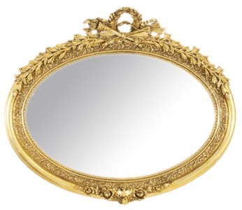 Casa Padrino luxury Baroque wall mirror Oval Gold 150 x 120 cm - solid and heavy - Golden Mirror Casa Padrino luxury Baroque wall mirror Oval Gold 150 x 120 cm - solid and heavy - Golden Mirror
