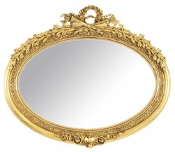 Casa Padrino luxury Baroque wall mirror Oval Gold 150 x 120 cm - solid and heavy - Golden Mirror Casa Padrino luxury Baroque wall mirror Oval Gold 150 x 120 cm - solid and heavy - Golden Mirror