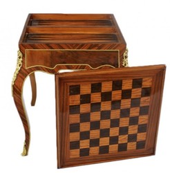 Casa Padrino Table de jeu Art Déco Échecs & Backgammon Acajou Brun 60 x 60 x 71 cm - Meuble Style Antique Casa Padrino Table de jeu Art Déco Échecs & Backgammon Acajou Brun 60 x 60 x 71 cm - Meuble Style Antique