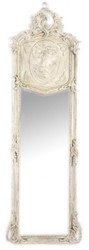 Casa Padrino Specchio da Parete Barocco di Lusso Grigio-Crema Antico 175 x 55 cm - Massiccio e Pesante