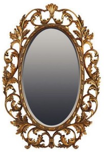 Casa Padrino specchio barocco oro 73 x A. 108 cm - Specchio da parete ovale in stile barocco - Magnifico specchio da armadio in stile antico - Interni barocchi - Mobili barocchi