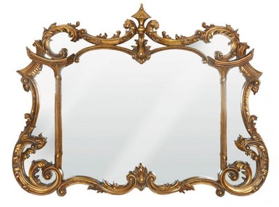 Casa Padrino Specchio da Parete Barocco Oro - Specchio Stile Antico Decorato, A 99 cm, L 128 cm Casa Padrino Specchio da Parete Barocco Oro - Specchio Stile Antico Decorato, A 99 cm, L 128 cm