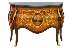 Casa Padrino Barock Kommode Mahagoni Braun mit Marmorplatte und goldenen Metallapplikationen 121 cm - Hotel Collection