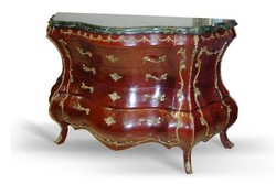 Casa Padrino Baroque Chest of Drawers Hotel Collection Mahogany Brown with Gold Metal Applications 140 x 50 x 96 cm