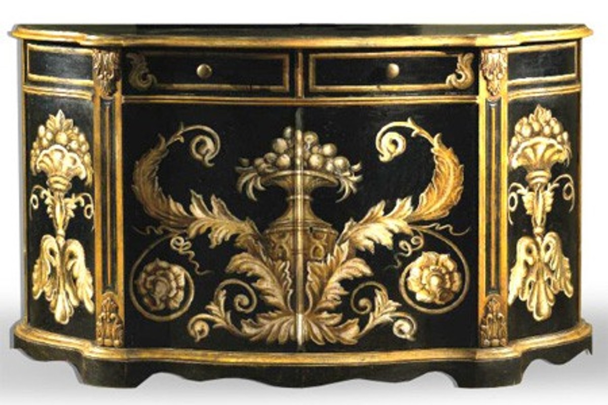Casa Padrino Baroque sideboard Black / Gold handpainted 174 cm - Hotel Collection Casa Padrino Baroque sideboard Black / Gold handpainted 174 cm - Hotel Collection