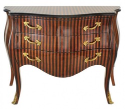 Casa Padrino Comò Barocco a Righe Marrone / Nero - Fatto a mano in legno massello, larghezza 120 cm Casa Padrino Comò Barocco a Righe Marrone / Nero - Fatto a mano in legno massello, larghezza 120 cm