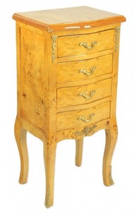 Casa Padrino Barock Kommode Vogelaugenahorn mit 4 Schubladen - Handgefertigt aus Massivholz, Breite 40 cm, Tiefe 30 cm, Höhe 80 cm Casa Padrino Barock Kommode Vogelaugenahorn mit 4 Schubladen - Handgefertigt aus Massivholz, Breite 40 cm, Tiefe 30 cm, Höhe 80 cm