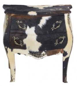 Casa Padrino Barock Kommode Fell Kuhfell Ziegenfell Fellkommode Baroque Furniture Interior Möbel Einrichtung Commode Chest of Drawers Fur