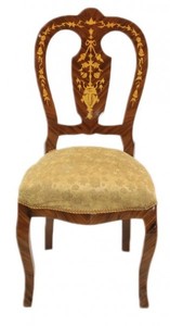 Casa Padrino Chaise de Salle à Manger Baroque Luxe Motif Or / Incrustations Acajou - Style Antique - 110 x 50 x 50 cm Casa Padrino Chaise de Salle à Manger Baroque Luxe Motif Or / Incrustations Acajou - Style Antique - 110 x 50 x 50 cm