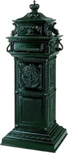 Casa Padrino cassetta delle lettere in piedi Art Nouveau di lusso verde - Cassetta delle lettere in alluminio - Cassetta delle lettere a colonna Casa Padrino cassetta delle lettere in piedi Art Nouveau di lusso verde - Cassetta delle lettere in alluminio - Cassetta delle lettere a colonna