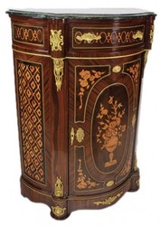 Casa Padrino Commode Empire avec plateau en marbre Acajou brun foncé avec marqueterie 80 x 40 x 110 cm Casa Padrino Commode Empire avec plateau en marbre Acajou brun foncé avec marqueterie 80 x 40 x 110 cm