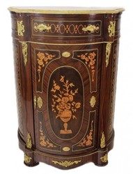 Casa Padrino Commode Empire avec plateau en marbre Acajou brun foncé avec marqueterie 80 x 40 x 110 cm Casa Padrino Commode Empire avec plateau en marbre Acajou brun foncé avec marqueterie 80 x 40 x 110 cm