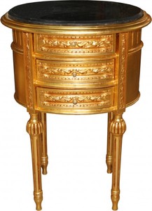 Barock Kommode Gold mit Schwarzer Platte Barock Kommode Gold mit Schwarzer Platte