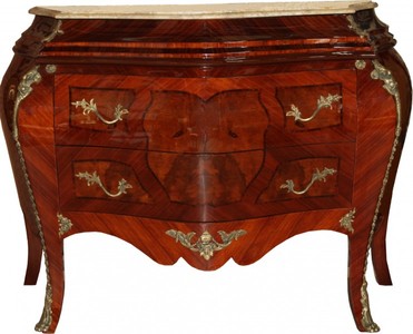 Casa Padrino Baroque Chest of Drawers in Empire Style Brown with Cream Marble Top 128 x 60 x 91 cm Casa Padrino Baroque Chest of Drawers in Empire Style Brown with Cream Marble Top 128 x 60 x 91 cm