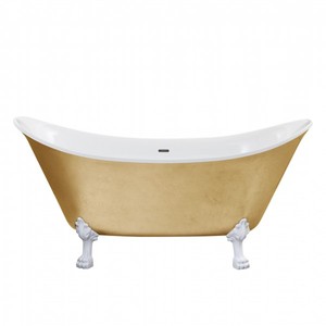 Casa Padrino Jugendstil Badewanne freistehend Gold Modell He-Lyd 1730mm - Freistehende Retro Antik Badewanne Barock Stil Casa Padrino Jugendstil Badewanne freistehend Gold Modell He-Lyd 1730mm - Freistehende Retro Antik Badewanne Barock Stil