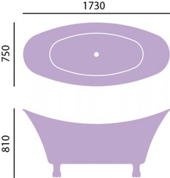 Casa Padrino Vasca da bagno Liberty freestanding effetto rame 1730 mm - Vasca Retro Antica Stile Barocco