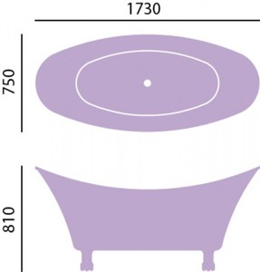 Casa Padrino Jugendstil Badewanne freistehend Edelstahleffekt 1730 mm - Freistehende Retro Antik Badewanne Barock Stil