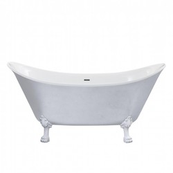 Casa Padrino Jugendstil Badewanne freistehend Edelstahleffekt 1730 mm - Freistehende Retro Antik Badewanne Barock Stil Casa Padrino Jugendstil Badewanne freistehend Edelstahleffekt 1730 mm - Freistehende Retro Antik Badewanne Barock Stil
