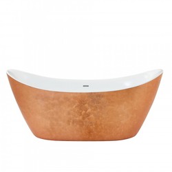 Casa Padrino Art Deco Badewanne freistehend Kupfereffekt Modell He-Hyl 1730 mm - Freistehende Retro Antik Jugendstil Badewanne Casa Padrino Art Deco Badewanne freistehend Kupfereffekt Modell He-Hyl 1730 mm - Freistehende Retro Antik Jugendstil Badewanne