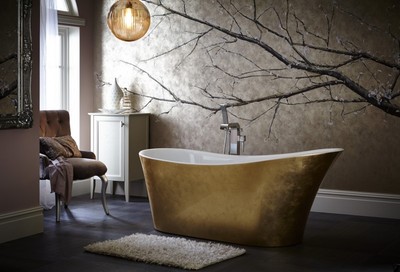Casa Padrino Art Deco Badewanne freistehend Gold 1710 mm - Freistehende Retro Antik Jugendstil Badewanne Casa Padrino Art Deco Badewanne freistehend Gold 1710 mm - Freistehende Retro Antik Jugendstil Badewanne