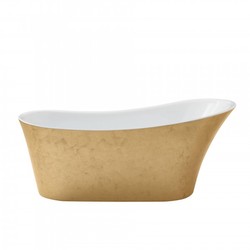 Casa Padrino Art Deco Badewanne freistehend Gold 1710 mm - Freistehende Retro Antik Jugendstil Badewanne
